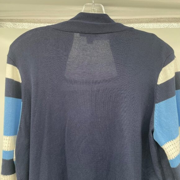 The TOG Shop Womens Striped Cardigan Set Lightweight Navy/Multi Size Large - Picture 6 of 8
